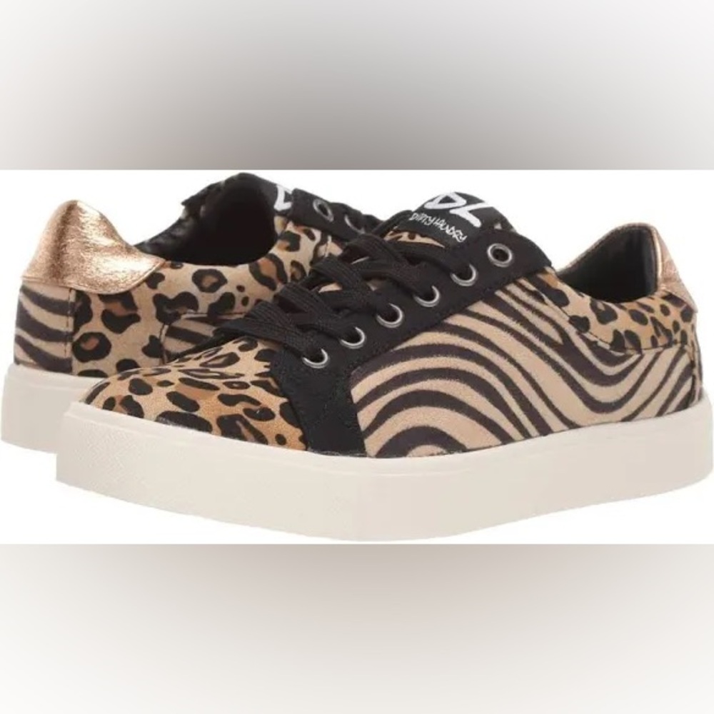Dirty Laundry Animal Print Sneakers - Black and Tan
